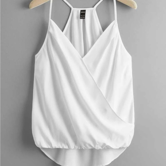 White and black striped tank top from SHEIN size medium - Picture 1 of 4